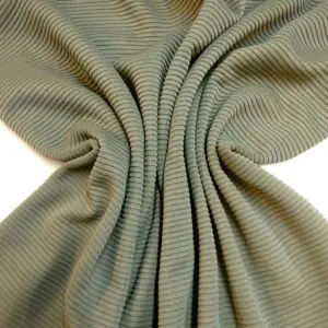 Jersey Fabric Plain Ribbed Dark Sage