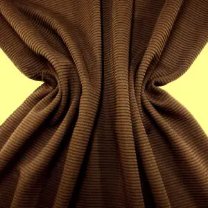 Jersey Fabric Plain Ribbed Chocolate Brown