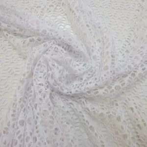 Lace Fabric Crochet Fiji Beach White