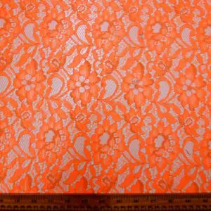 Lace Fabric Corded Carolina Tangerine Orange