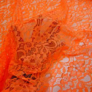 Lace Fabric Corded Carolina Tangerine Orange