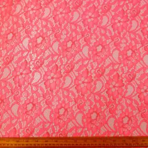 Lace Fabric Corded Carolina Flo Pink