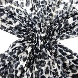 Lace Net Fabric With Stretch Growling Leopards Grey