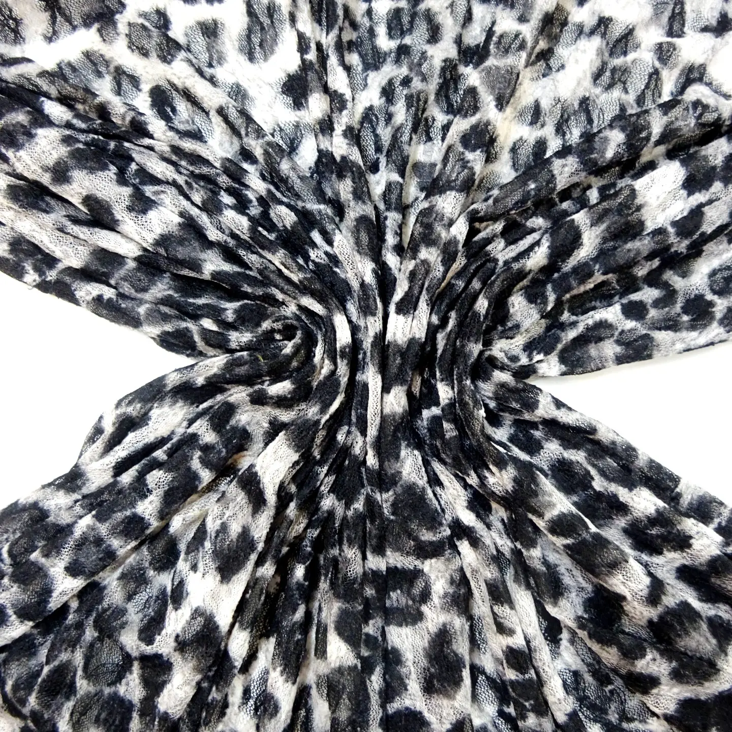 Lace Net Fabric With Stretch Growling Leopards Grey