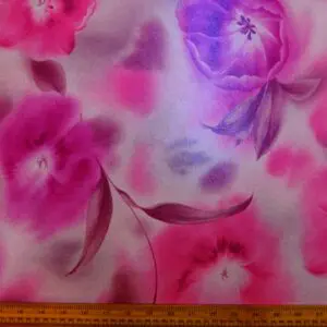 Lycra Fabric Hot Flower Pink Wine