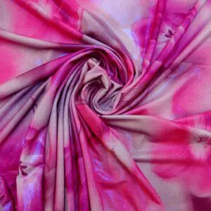 Lycra Fabric Hot Flower Pink Wine
