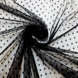 Net Fabric Mesh 0.5cm Dots on Net Black