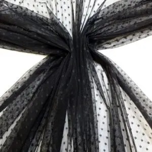 Net Fabric Mesh 0.5cm Dots on Net Black