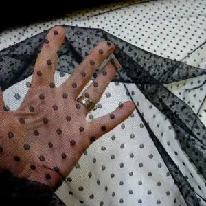 Net Fabric Mesh 0.5cm Dots on Net Black