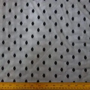 Net Fabric Stretch Mesh Raisin Spot Black