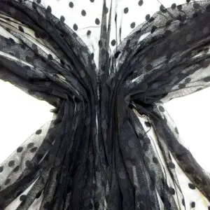 Net Fabric Stretch Mesh Raisin Spot Black