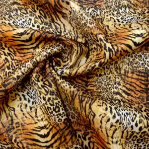 Scuba Jersey Fabric Animal Print Ocelot Ginger Brown