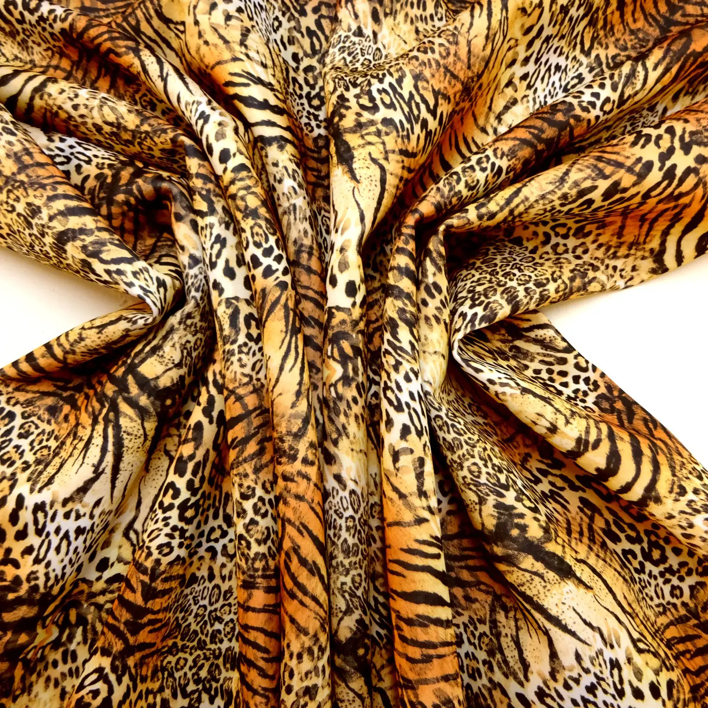 Scuba Jersey Fabric Animal Print Ocelot Ginger Brown