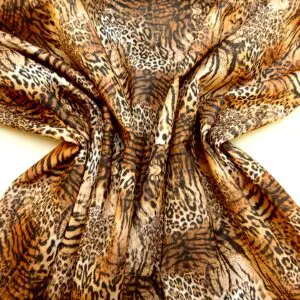 Scuba Jersey Fabric Animal Print Ocelot Milky Tan