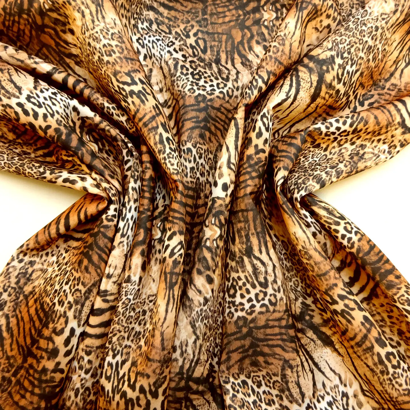 Scuba Jersey Fabric Animal Print Ocelot Milky Tan