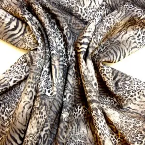 Scuba Jersey Fabric Animal Print Ocelot Grey Taupe