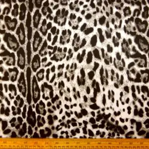 Scuba Jersey Fabric Animal Print Prairie Dog Black Grey
