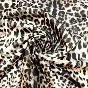Scuba Jersey Fabric Animal Print Prairie Dog Black Grey
