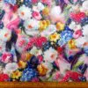 Scuba Jersey Fabric London Garden Blue Pink Ivory