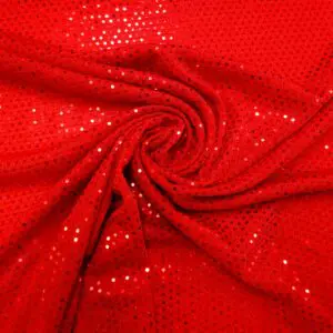 Sequin Fabric On Jersey Sequin Discs On Glitter Speckles Red