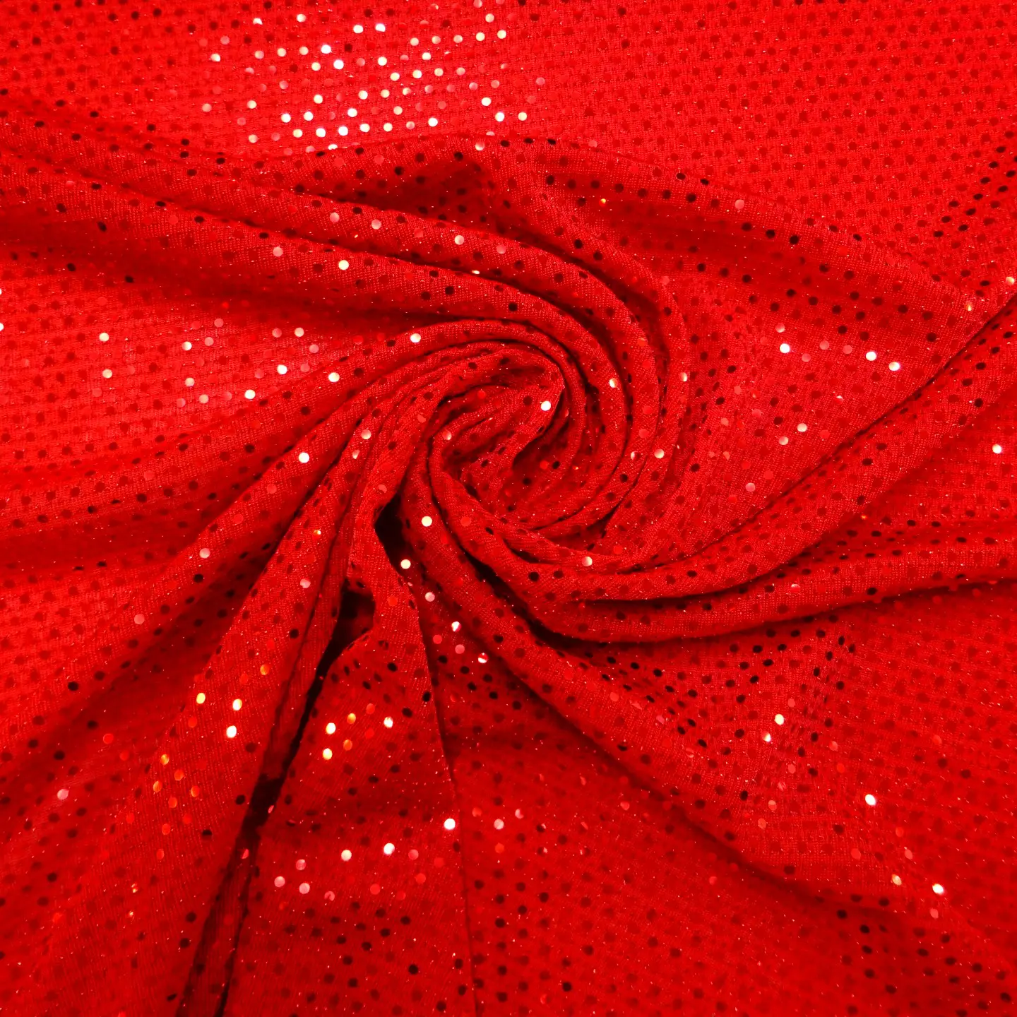 Sequin Fabric On Jersey Sequin Discs On Glitter Speckles Red