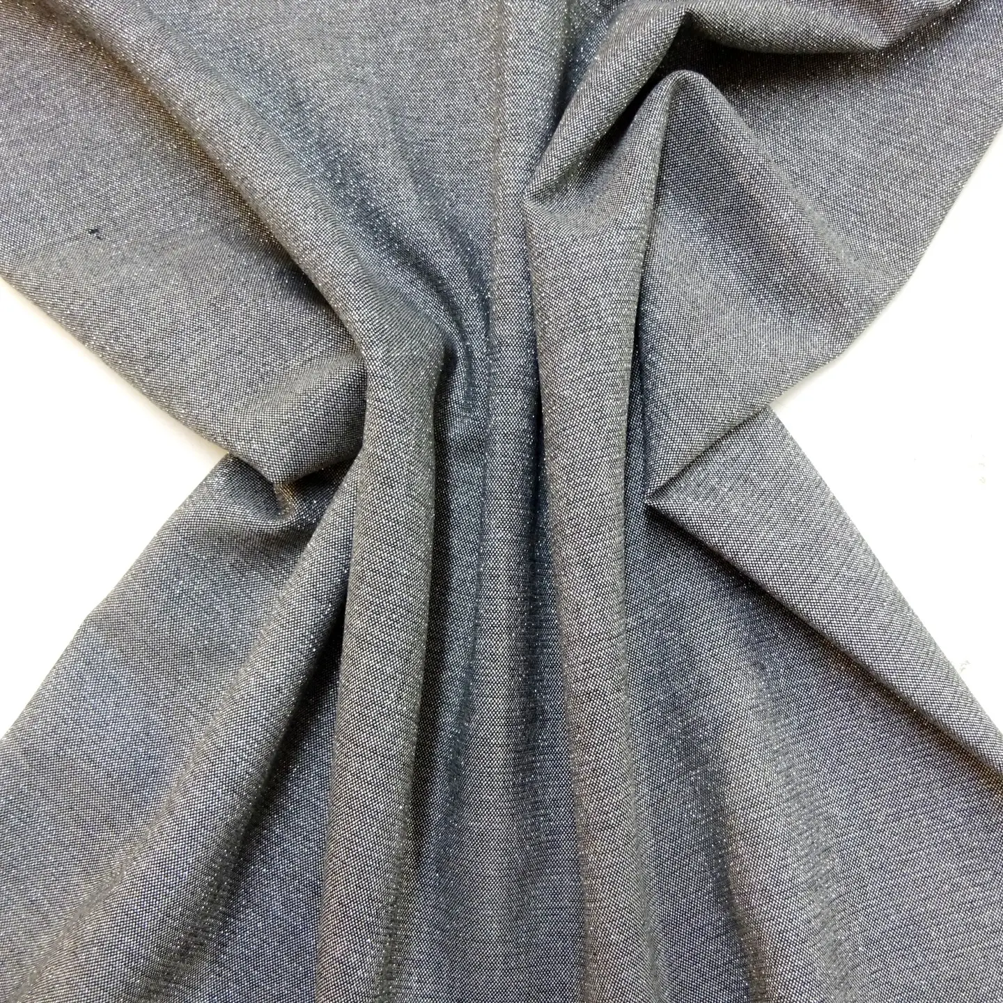 Suiting Fabric Poly Viscose With Slight Lurex Sparkle Silver