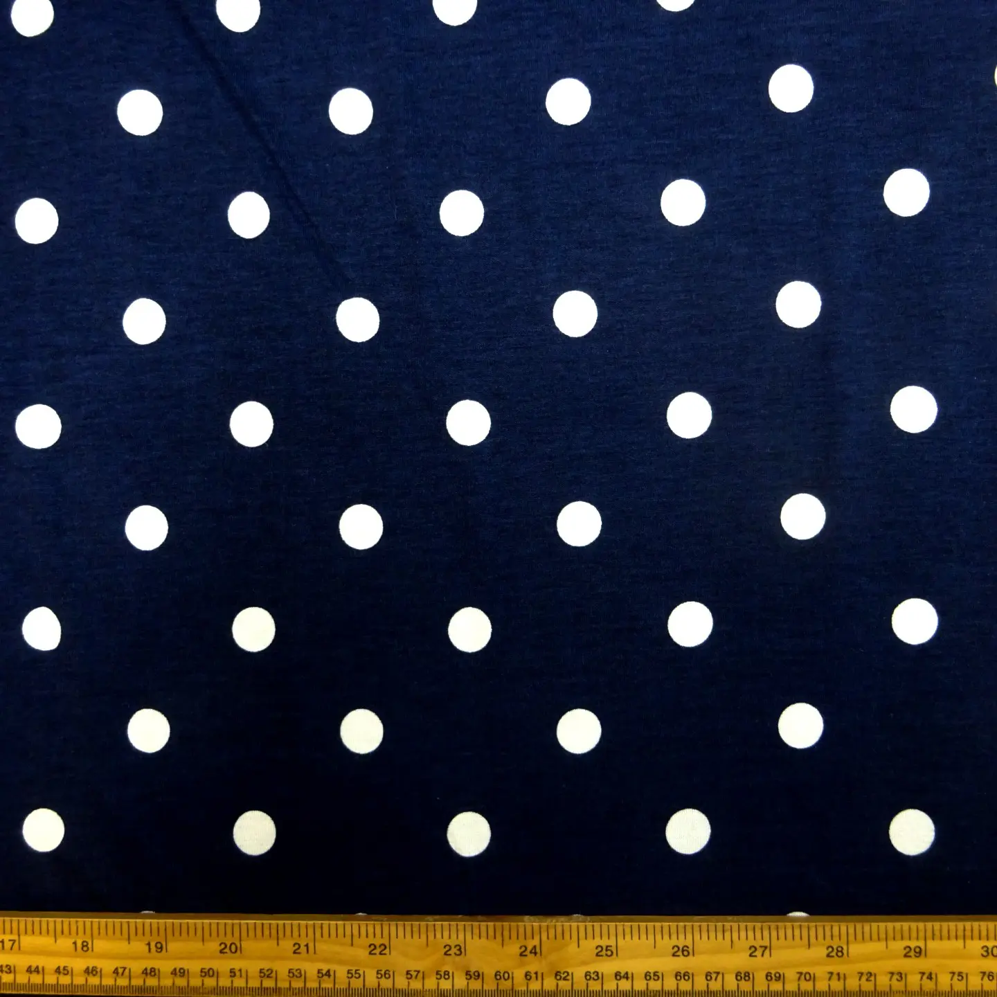 T-shirting Fabric Bamboo Viscose 1.5cm Spots Nautical Navy