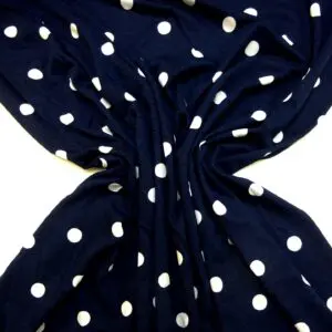 T-shirting Fabric Bamboo Viscose 1.5cm Spots Nautical Navy