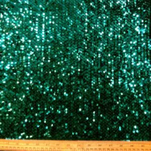 Velour Fabric French Origin Shiny Sequins Forest Green