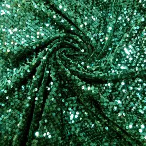 Velour Fabric French Origin Shiny Sequins Forest Green