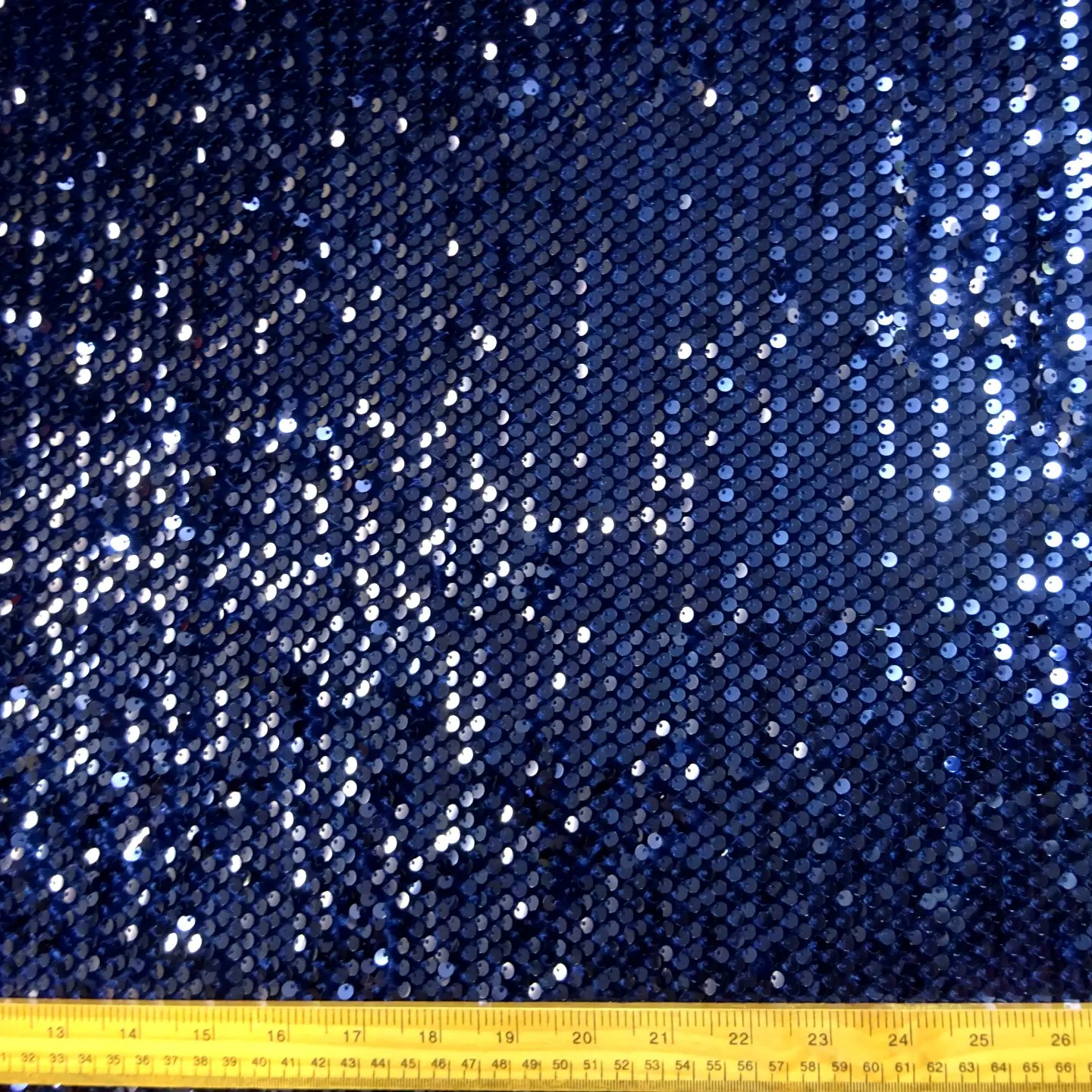 Velour Fabric French Origin Shiny Sequins Navy