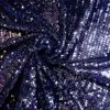 Velour Fabric French Origin Shiny Sequins Navy