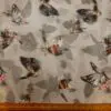Chiffon Fabric Butterflies Silver Grey