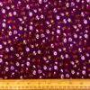 Corduroy Fabric Skinny Rib Floral Clarissa Daisy Aubergine