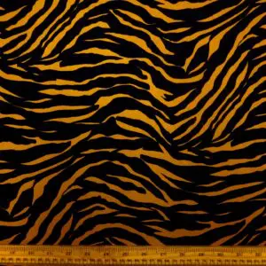Crepe Fabric Silky Soft Marocain Pine Tips Rust Black