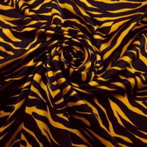 Crepe Fabric Silky Soft Marocain Pine Tips Rust Black