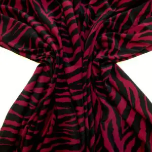 Crepe Fabric Silky Soft Marocain Pine Tips Wine Black