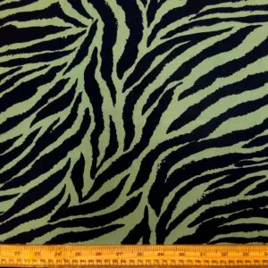 Crepe Fabric Silky Soft Marocain Pine Tips Khaki Black