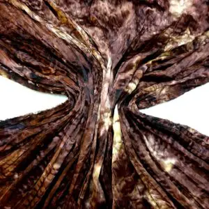 Satin Fabric Pleated Creased Shiny Coffee/Cream