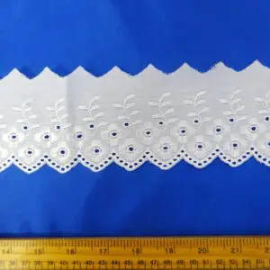 Broderie Anglais Lace Trim Battenberg Flat 8cm Wide White
