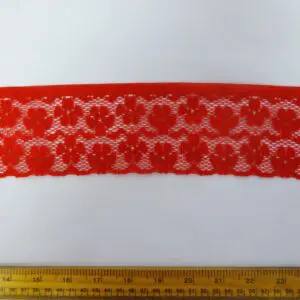Flat Lace Trimming 75mm Wide Code 979 Red