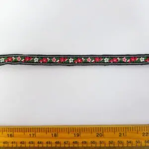 Braid Trimming Tape 1cm Florence Black Pink