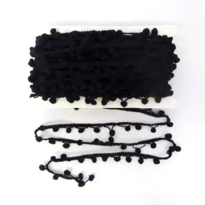Trimming Pom Pom Fringe Black Full Card