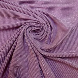 Foil Jersey Fabric Plissé Stardust Mauve/Silver