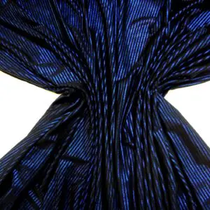 Foil Jersey Fabric Jazz Man Stripe Blue/Black