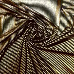 Foil Jersey Fabric Jazz Man Stripe Gold/Black