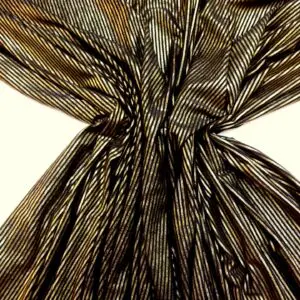Foil Jersey Fabric Jazz Man Stripe Gold/Black
