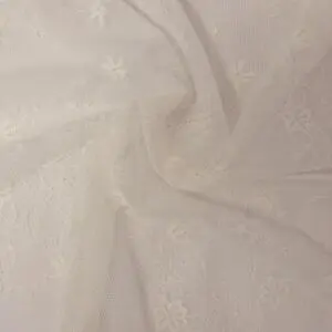Lace Fabric Delicate Pansy Ivory
