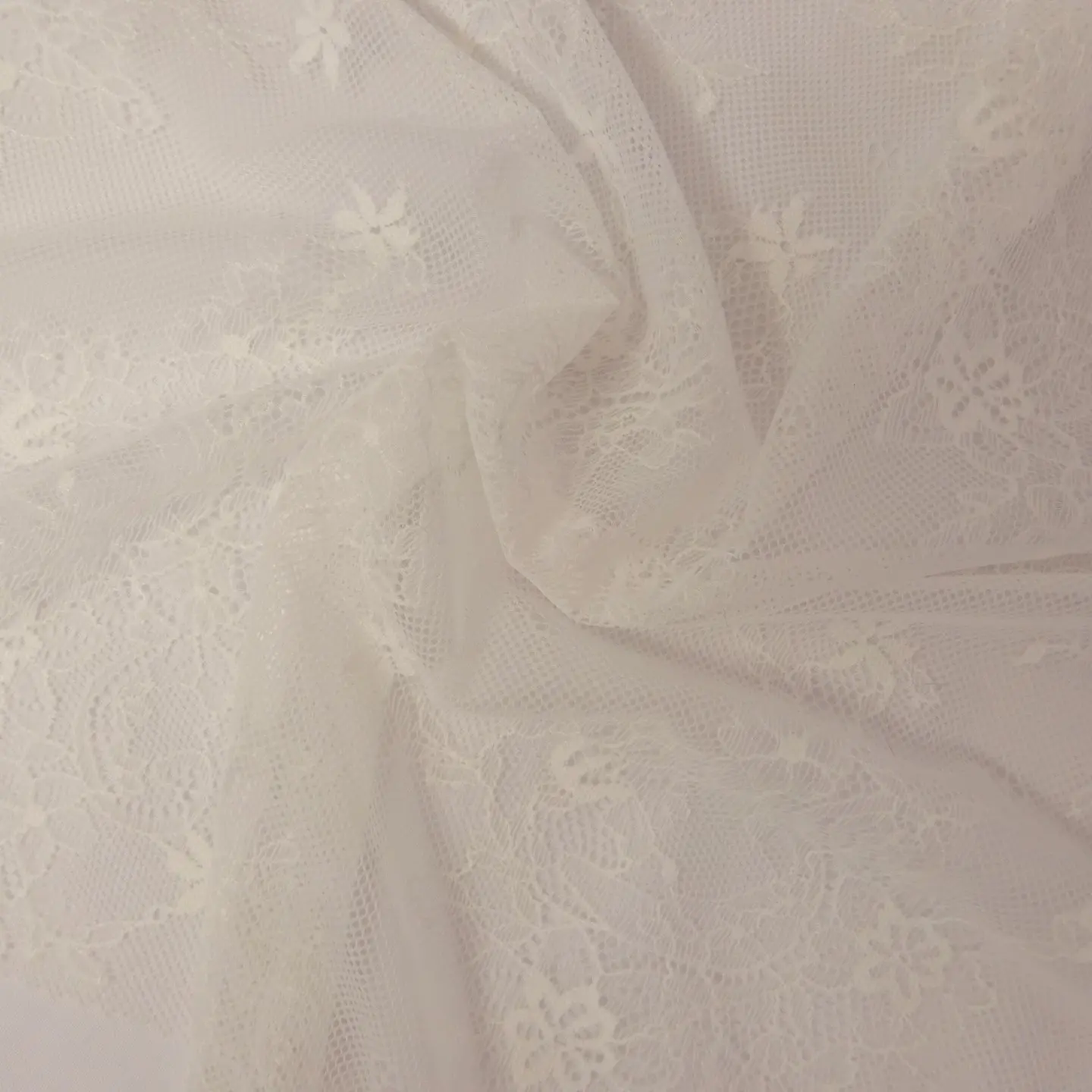 Lace Fabric Delicate Pansy Ivory