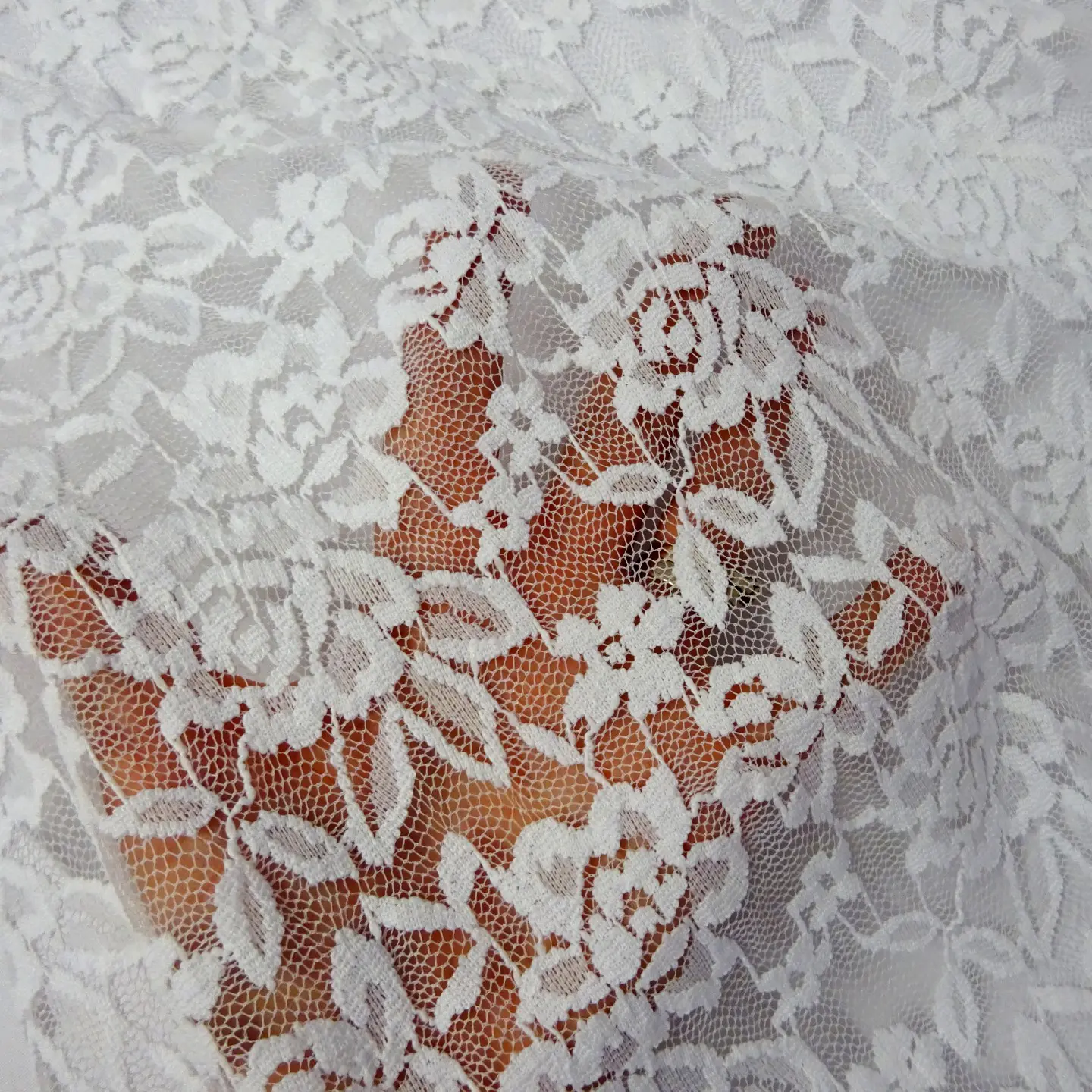 Lace Fabric Stretch Lace Sugar Rose White